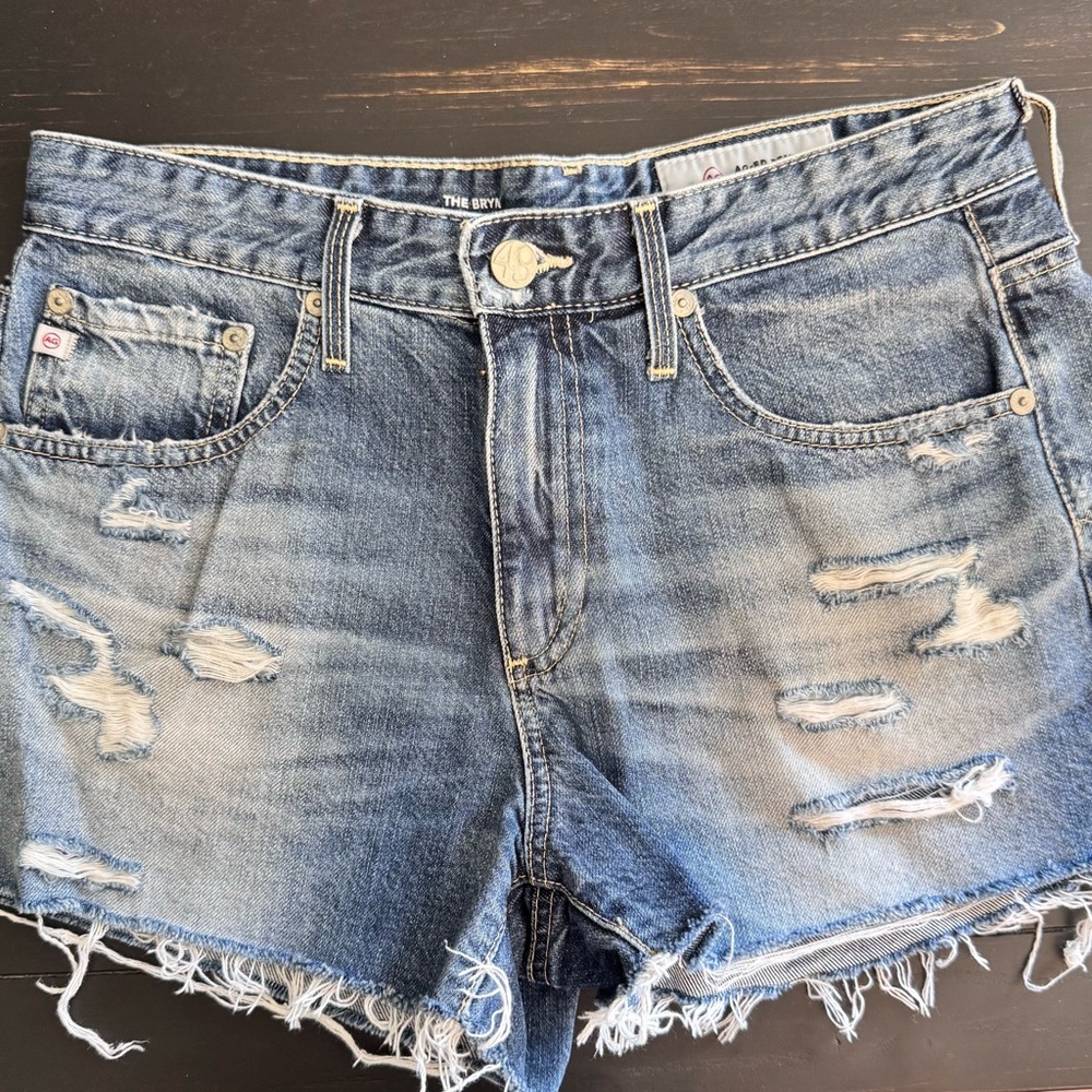 Women's Distressed Blue Denim Shorts The Bryn ex boyfriend cut off